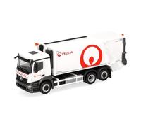 herpa Modellino camion Mercedes-Benz Actros M compattatore rifiuti VEOLIA, scala 1:87, pezzo da collezione, Made in Germany, plastica