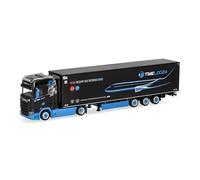 Herpa Modellino camion Scania CS 20 HD autoarticolato frigorifero "timelog24", miniatura in scala 1:87, pezzo da collezione, Made in Germany, plastica