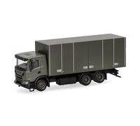 Herpa Modellino camion Scania XT17 furgone 3 assi "Esercito svedese", miniatura in scala 1:87, pezzo da collezione, Made in Germany, plastica