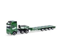 Herpa Modellino camion Volvo FH GL XL 2020 autoarticolato con semirimorchio ribassato "Kübler", miniatura in scala 1:87, pezzo da collezione, Made in Germany, plastica