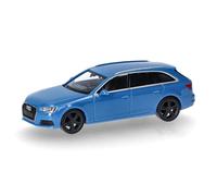 herpa Modellino d'auto Audi A4 Avant, blu turbo, miniatura in scala 1:87, pezzo da collezione, Made in Germany, modello in plastica