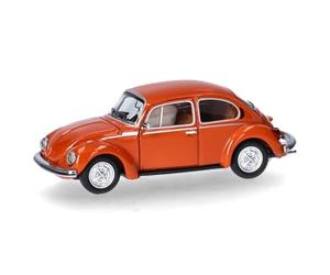 herpa Modellino d'auto VW Käfer 1303, arancione brillante, miniatura in scala 1:87, pezzo da collezione, Made in Germany, modello in plastica