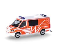 herpa Modellino Mercedes-Benz Sprinter '18 minibus Vigili del fuoco Wiesbaden, miniatura in scala 1:87, pezzo da collezione, fatto in Germania, modello in plastica