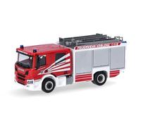 herpa Modellino Scania Crewcab CP28 Mezzo Antincendio Vigili del Fuoco Koblenz, Miniatura in scala 1:87, pezzo da collezione, Made in Germany, modello in plastica