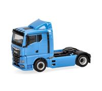 Herpa modello camion MAN TGX GN motrice 2 assi, azzurro chiaro, miniatura in scala 1:87, oggetto da collezione, Made in Germany, plastica