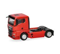 Herpa modello camion MAN TGX GN trattore stradale 2 assi, rosso, miniatura in scala 1:87, pezzo da collezione, Made in Germany, plastica