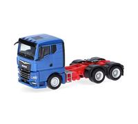 Herpa modello camion MAN TGX GN trattore stradale 3 assi, blu, miniatura in scala 1:87, pezzo da collezione, Made in Germany, plastica