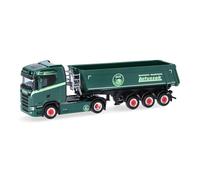 Herpa modello camion Scania CS 20 ND autoarticolato con cassone rotondo "Latussek", miniatura in scala 1:87, pezzo da collezione, Made in Germany, plastica