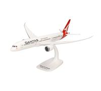herpa modello di aereo Boeing 787-9 Dreamliner - Qantas in scala 1:200 - Snap-Fit, pezzo da collezione, miniatura deco, statuetta con supporto in plastica