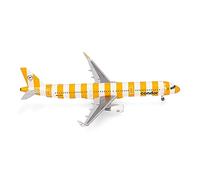 Herpa modello di aereo Condor Airbus A321 “Sunshine” - D-AIAD in scala 1:200 - modello di aereo, pezzo da collezione, miniatura deco, statuetta senza supporto in metallo