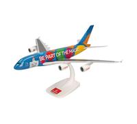 Herpa modello di aereo Emirates Airbus A380 “Destination Dubai” - A6-EOT"" in scala 1:200 - Snap-Fit, modello di aereo, pezzo da collezione, miniatura deco, statuetta con supporto in plastica
