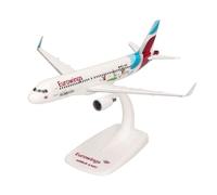 Herpa modello di aereo Eurowings Airbus A320 "Salzburger Land" in scala 1:200 - Snap-Fit, pezzo da collezione, miniatura deco, statuetta con supporto in plastica