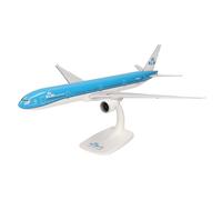 herpa Modello di Aereo KLM Boeing 777 300ER in Scala 1:200 - Snap-Fit, Pezzo da Collezione, Miniatura Deco, Statuetta con Supporto in plastica