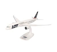 Herpa modello di aereo LOT Polish Airlines Boeing 787-9 Dreamliner" in scala 1:200 - Snap-Fit, pezzo da collezione, miniatura deco, statuetta con supporto in plastica