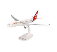 Herpa modello di aereo Qantas Airbus A330-200 "Pride is in the Air" in scala 1:200 - Snap-Fit, pezzo da collezione, miniatura deco, statuetta con supporto in plastica