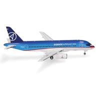 Herpa modello di aereo Sukhoi Civil Aircraft Superjet 100 - 97001 in scala 1:200 - modello di aereo, pezzo da collezione, miniatura deco, statuetta con supporto in metallo