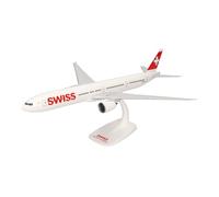 Herpa Modello di Aereo Swiss International Air Lines Boeing 777-300ER Scala 1:200 - Snap-Fit, Pezzo da Collezione, Miniatura Deco, Statuetta con Supporto in plastica