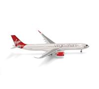 Herpa modello di aereo Virgin Atlantic Airbus A330-900neo in scala 1:200 - Snap-Fit, pezzo da collezione, miniatura deco, statuetta con supporto in plastica