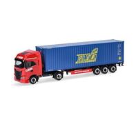 Herpa modello di auto Iveco S-Way LNG Autoarticolato per container "HH Bode/Tailwind"(Schleswig-Holstein/Lübeck), in scala 1:87, pezzo da collezione, modello tedesco, statuetta plastica