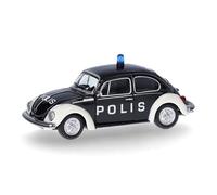 herpa modello di auto Volkswagen (VW) Käfer 1303 “Polis” (Svezia), in scala 1:87, pezzo da collezione, modello tedesco, statuetta plastica