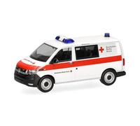 Herpa modello di auto VW T6.1 Halbbus "DRK", in scala 1:87, pezzo da collezione, modello tedesco, statuetta plastica