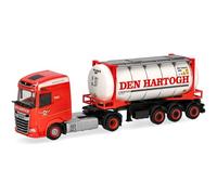 Herpa modello di camion DAF XG semirimorchio con container intercambiabile "Den Hartogh" (Paesi Bassi), in scala 1:87, pezzo da collezione, modello tedesco, statuetta plastica