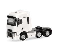 herpa modello di camion Renault T facelift, trattore stradale 3 assi (6x2), miniatura in scala 1:87, pezzo da collezione, Made in Germany, plastica, colore: bianco