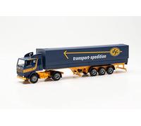 herpa modello di camion Scania 142 semirimorchio telonato ASG, scala 1:87, modello di camion per diorama, oggetto da collezione per modellismo, made in Germany, modello in miniatura