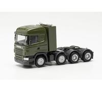 Herpa modello di camion Scania R09 Highline Trattore pesante a 4 assi "Bundeswehr", in scala 1:87, pezzo da collezione, modello tedesco, statuetta plastica