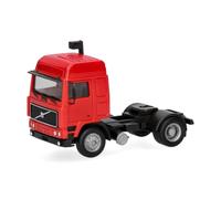 Herpa modello di camion Volvo F10 Globetrotter trattore stradale, 2 assi, rosso, in scala 1:87, pezzo da collezione, modello tedesco, statuetta plastica