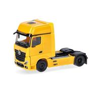 Herpa modello ridotto Camion Mercedes-Benz Actros L 18 Gigaspace Trattore Strada 2 assi, Giallo quaglia, Miniatura scala 1:87, pezzo da collezione, Made in Germany, Plastica