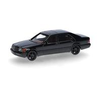 Herpa modello ridotto Mercedes-Benz 600 SEL V12 con Cerchi Brabus, Nero, Miniatura scala 1:87, pezzo da collezione, Made in Germany, modello di Plastica