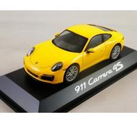 Herpa Porsche 911 Carrera 4S yellow dealer box 1/43 WAP0201110G