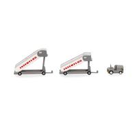 herpa servizio ricambi, accessori per modellismo Interflug storico scale passeggeri (2 pezzi) con trattore (1 pezzo) scala 1:200, kit di modellismo, plastica
