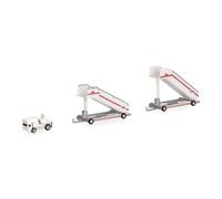 herpa servizio ricambi, accessori per modellismo TWA scala passeggeri storica (2 pezzi) con rimorchiatore (1 pezzo) in scala 1:200, kit di modellismo, plastica