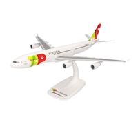 herpa Snap-Fit Aereo TAP Air Portugal Airbus A340-300 - CS-TOB D. João de Castro, scala 1:200, da collezione, con base, plastica