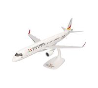 herpa Snap-Fit Modellino aereo German Airways Embraer E190, Miniatura in scala 1:100, pezzo da collezione, modello con base, plastica