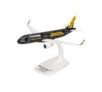 Herpa Snap-Fit modello di aereo Eurowings Airbus A320 "BVB Mannschaftsairbus" (2025), in scala 1:200, modello di aereo, pezzo da collezione, miniatura deco, statuetta con supporto in plastica