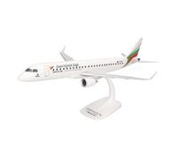 Herpa SnapFit Modellino Aereo Bulgaria Air Embraer E190, scala 1:100 | Miniatura da assemblare senza colla ne verniciatura, pezzo da collezione per adulti dai 14 anni, con base, plastica