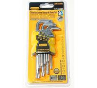 Herran Set Torx a Brugola Corte 9pz -Chiave Esagonali Stella Forma L dal T10 Fino T50 Materiale Acciaio+ABS