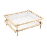 Herrb - Scolapiatti impilabile in legno con rete, scolapiatti per pasta in legno, stendino per pasta, frutta, frutta, carne, manzo, cucina domestica