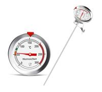 Herreicher Termometro per Frittura Termometro per Barbecue Küchenprofi 300°C - Termometro Analogico per Carne con Lettura Immediata in Acciaio Inox con Pratico Clip Sonda Lunga 23cm Termometro da