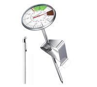 Herreicher Termometro per Latte Barista con Clip - Sonda 127mm Acciaio Inox 304, Precisione ±0,5°C, Quadrante 45mm con Zona Verde 55-68°C per Schiuma Perfetta