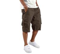 Herren Cargoshorts aus Polyesterstoff, mit Taschen, Cargo-Design, geradem Schnitt, komfortable Passform, mit dezentem Basislook, Fuer Sommer, Alltag und Urlaub bei aktivem Formdetail, Marrone, 3XL