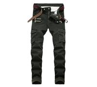 Herren Stretch Denim Pants - Pantaloni Uomo Eleganti sotto Il bustoJeans Denim da Uomo Pantaloni da Moto a Gamba Dritta impilati Effetto vissuto Slim Fit Strappati Elasticizzati (Army Green XL)
