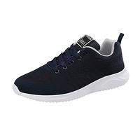 Herren Turnschuhe Freizeit StraßEnlaufschuhe Fashion SchnüRsenkel Tennisschuhe Leicht Rutschfest Freizeitschuhe Atmungsaktives Netz Leichtgewichts Fitnessschuhe Flexibel Und Biegsam, blu, 39 EU
