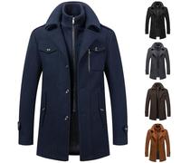 Herren Wintermantel Mantel Herren Wintermantel aus Wolle für Freizeit und Business Coat Wolljacke mit Langschnitt Wollmantel Lang Warme Winterjacke Elegant als Trenchcoat Winterjacke Herren Business