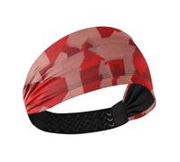Herringbone Houndstooth Checked Red - Fascia elastica per il sudore, da donna, antiscivolo, per trucco, tennis, escursionismo, tennis
