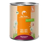 Herrmann's Bio-Menù / Menù Sensible 12 x 800 g umido cane - Tacchino Bio con Ortaggi a radice Bio e Patate Bio