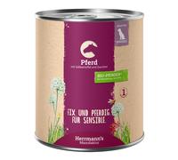 Herrmann's Bio Menù Sensitive 12 x 800 g Umido cane - Cavallo con Patate dolci Bio e Zucchine Bio